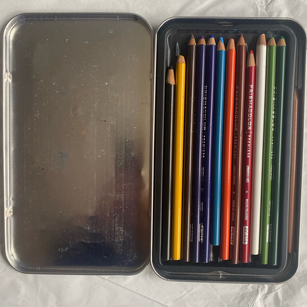 Prismacolor set of 12 colored pencils and one blender pencil from blick